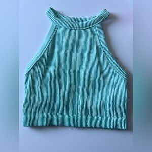 Teal/mint cropped tank top from aerie. size small